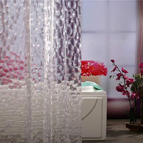 Clear Adwatia Shower Curtain Mildew Resistant 3D Ripple Shower Curtain Liner 72 72 Adwaita ZM-03